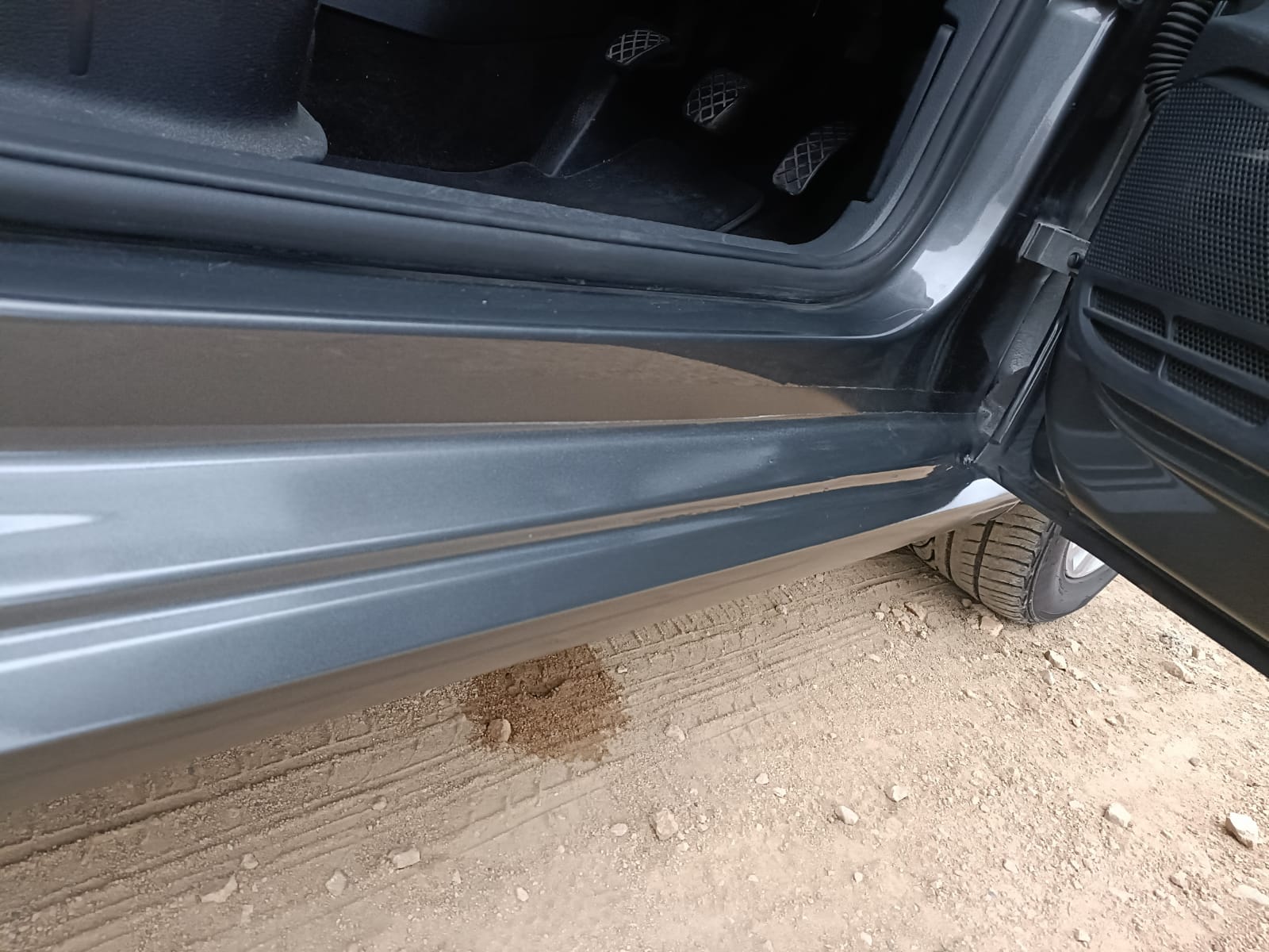 Sill area before repair - grey van
