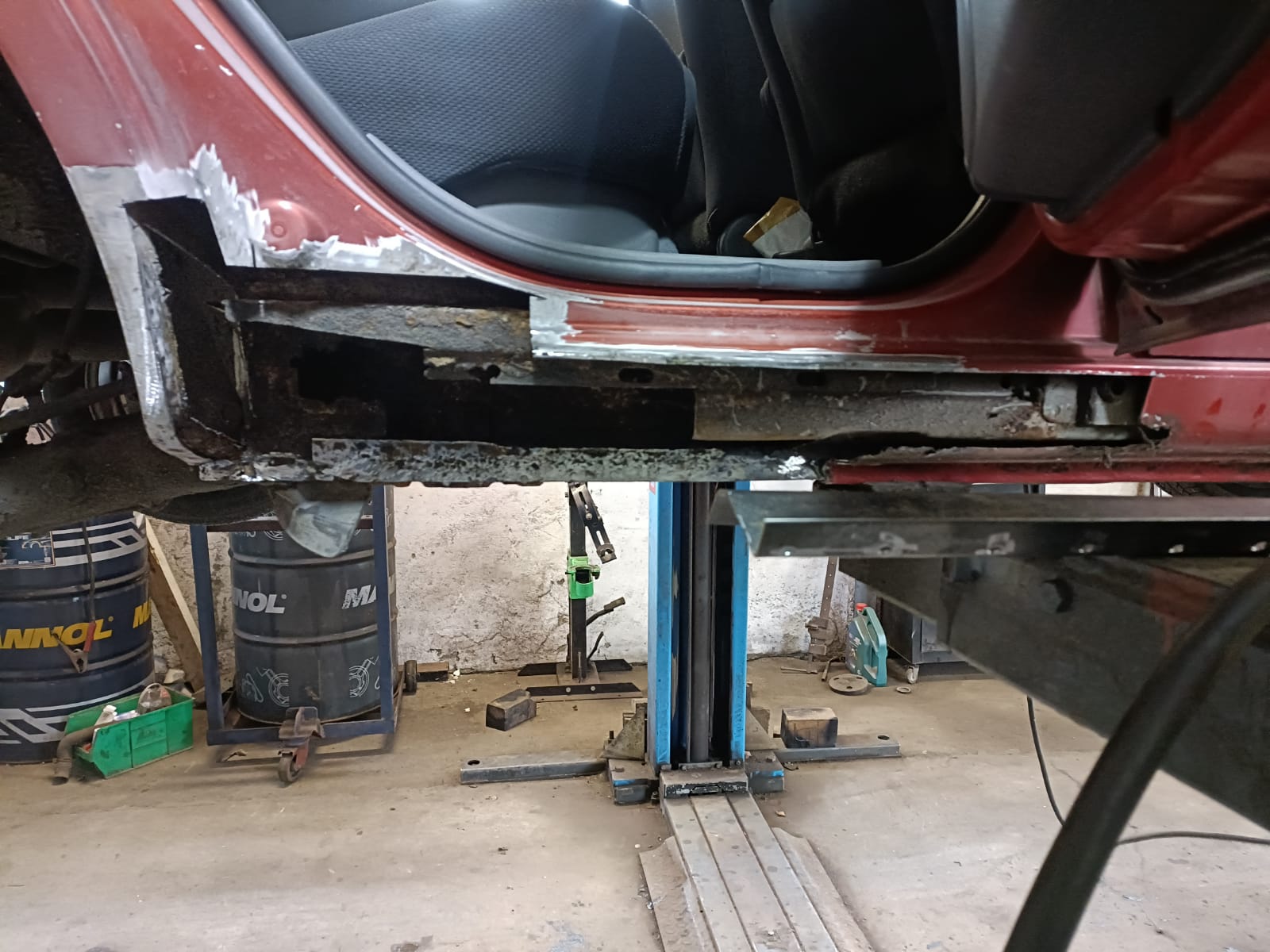 Corrosion stripped back to assess extent